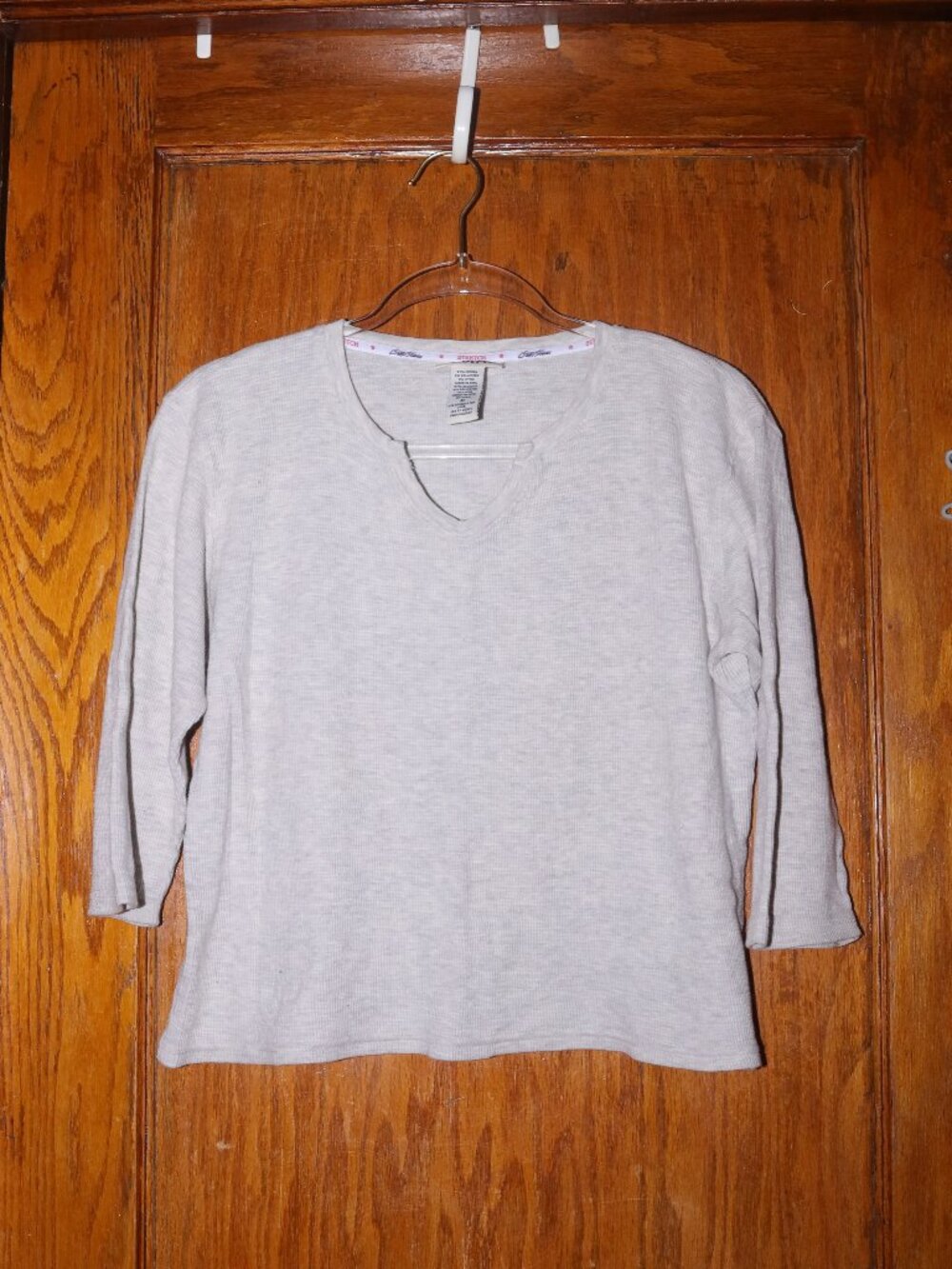 Light Gray Waffle Knit Ribbed Bill Blass